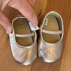 Janie and Jack Gold Baby Shoes Size 3-6M